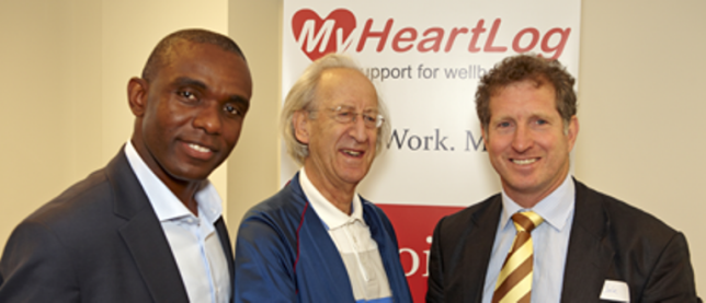 Mimi Okumagba Ken Curwen Founder of MyHeartLog and Dale Naylor of the Physiotherapy Network 1